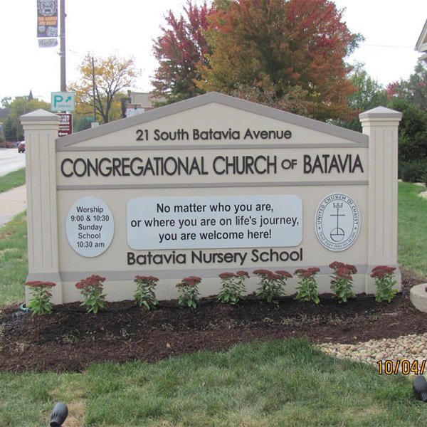 Congregational Church of Batavia Outdoor Sign in the Fox Valley and Greater Chicagoland area